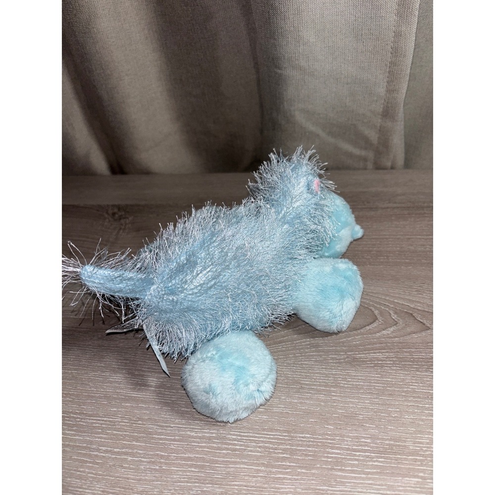 Ganz Webkinz Blue Hippo Plush Stuffed Animal Toy Light Blue Tinsel Fur HS108 - Picture 2 of 6